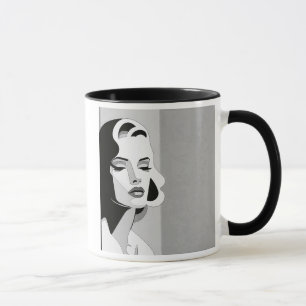 the elegance of a woman with a piercing gaze. mug