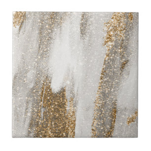 The elegance of gold and white ceramic tile