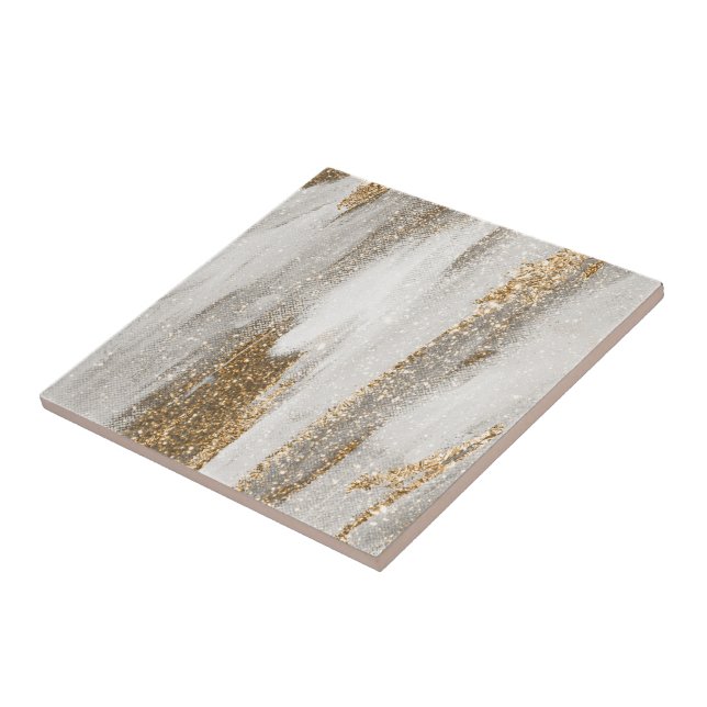 The elegance of gold and white ceramic tile (Side)