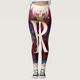 "The Elegance of R: A Timeless Logo Concept" Leggings