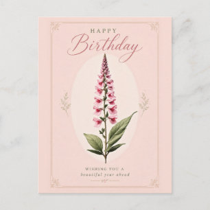 The Elegance of the Foxglove Bloom Holiday Postcard