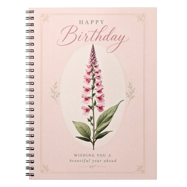 The Elegance of the Foxglove Bloom Notebook (Front)