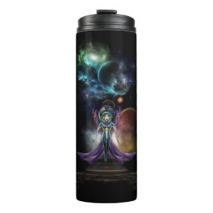 The Elegance Of Trilia Fractal Portrait Thermal Tumbler