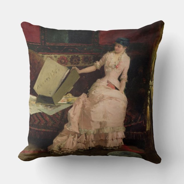 The Elegant Connoisseur, 1883 (oil on canvas) Cushion (Front)