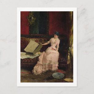 The Elegant Connoisseur, 1883 (oil on canvas) Postcard