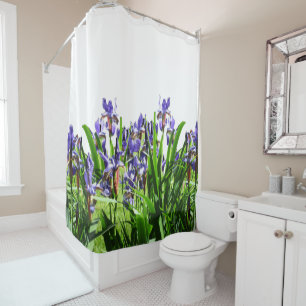THE ELEGANT IRIS FLOWER SHOWER CURTAIN