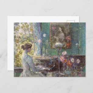 The Elegant Pianist,Improvisation by Childe Hassam Postcard