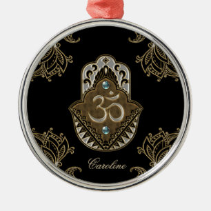 The elegant sign Ohm. Metal Ornament