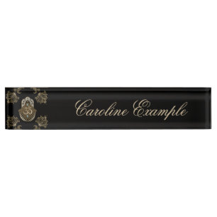 The elegant sign Ohm. Nameplate
