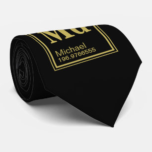 The Element of You! Custom Name Black Periodic Tie
