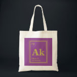 The Element of You! Custom Name Fuscia Periodic Tote Bag<br><div class="desc">A dark fuchsia pink,  gold periodic table element box featuring your name or your gift recipient's name and information.</div>