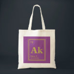 The Element of You! Custom Name Fuscia Periodic Tote Bag<br><div class="desc">A dark fuchsia pink,  gold periodic table element box featuring your name or your gift recipient's name and information.</div>