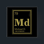 The Element of You! Custom Name Gold Periodic 15 Cm Square Badge<br><div class="desc">Custom name button featuring the gold element on the periodic table with your information replacing it.</div>