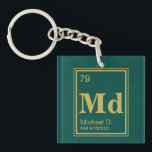 The Element of You! Custom Name Gold Periodic Key Ring<br><div class="desc">A custom name gold periodic table element keychain.</div>