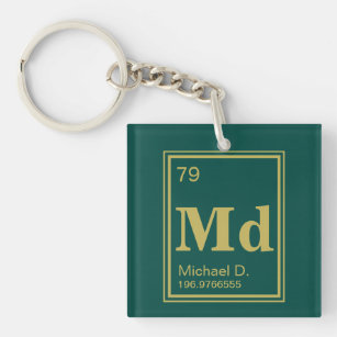 The Element of You! Custom Name Gold Periodic Key Ring