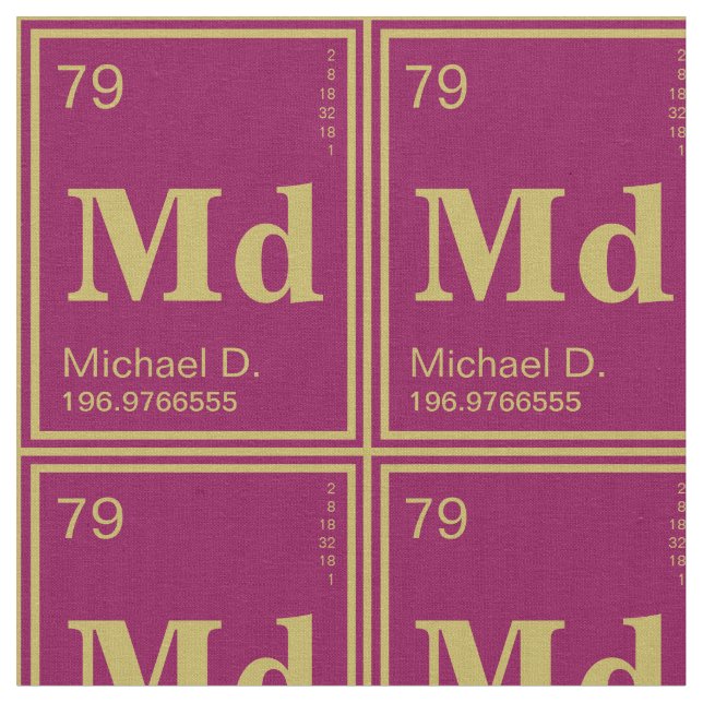The Element of You! Custom Periodic Table Magenta Fabric (Close Up)