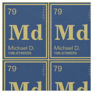 The Element of You! Customised Gold Periodic Navy Fabric