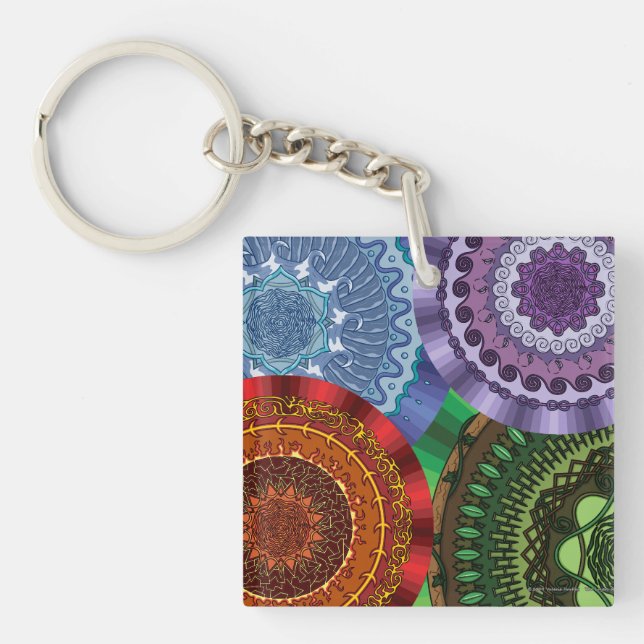 The Elements Mandalas Acrylic Keychain (Front)