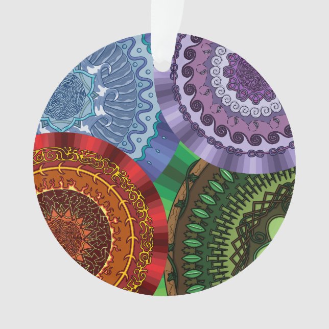 The Elements Mandalas Acrylic Ornament (Front)