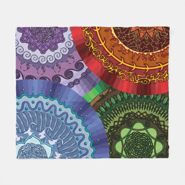 The Elements Mandalas Fleece Blanket (Front (Horizontal))