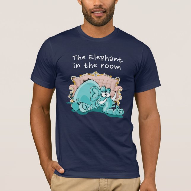 The Elephant In The Room Cartoon T-Shirt (Front)
