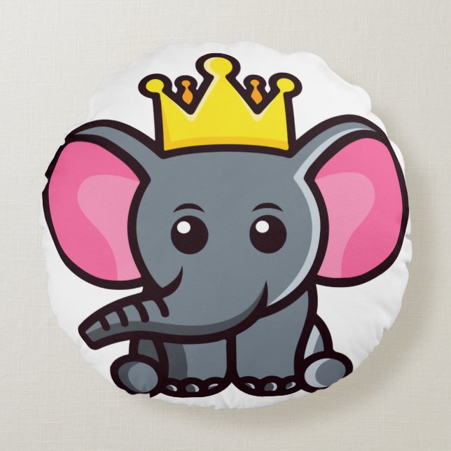 The elephant king round cushion (Front)