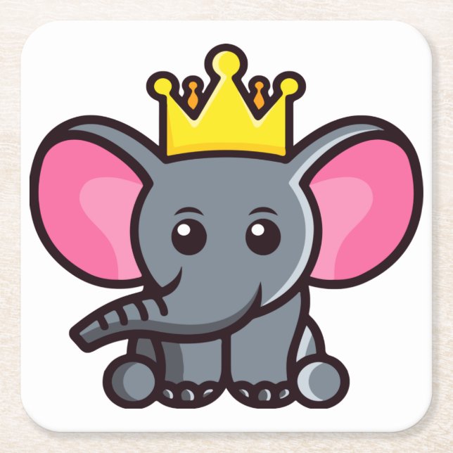 The elephant king square paper coaster (Front)