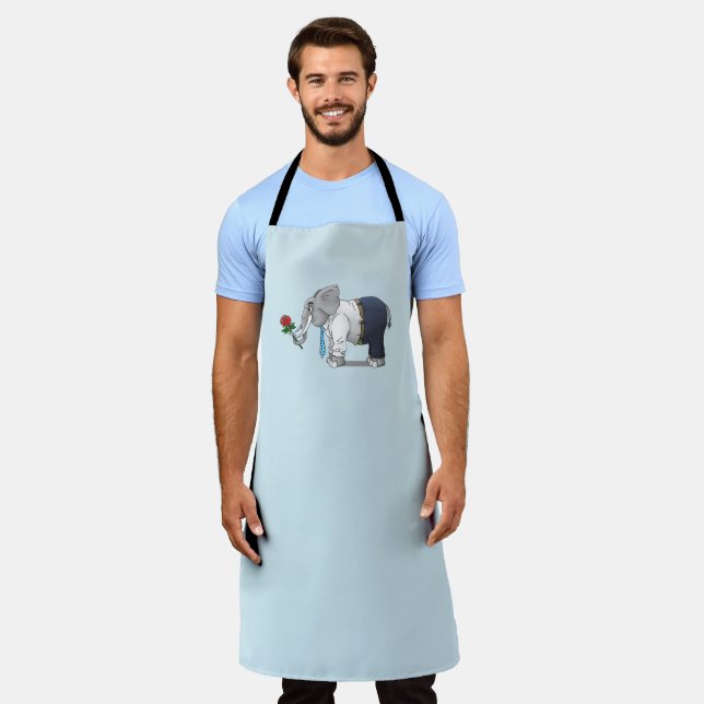 The Elephants Happy Valentines Day Apron (Worn)