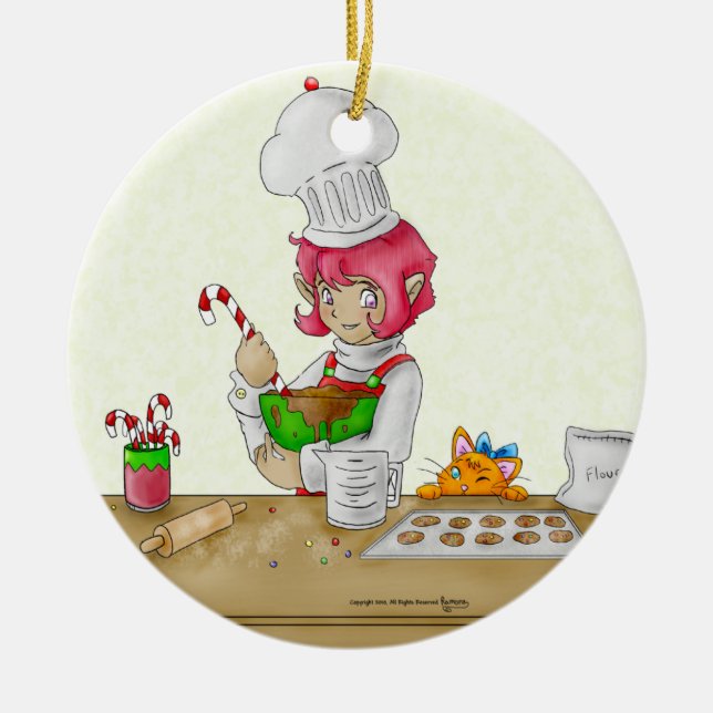 The Elf Baker Ornament (Front)