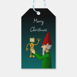 The Elf & Robot on a Gift Tag