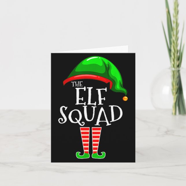 The Elf Squad Family Matching Group Christmas  Card (Front)