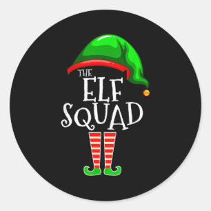 The Elf Squad Family Matching Group Christmas  Classic Round Sticker