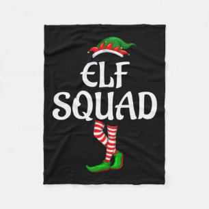 The Elf Squad Family Matching Group Christmas  Fleece Blanket