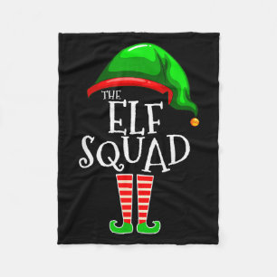 The Elf Squad Family Matching Group Christmas  Fleece Blanket