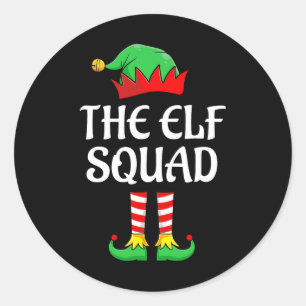 The Elf Squad Family Matching Group Christmas Fun Classic Round Sticker