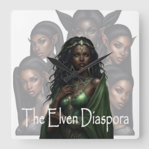 The Elven Diaspora Cover Art Square Wall Clock