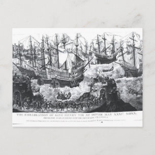 The Embarkation of Henry VIII  at Dover Postcard