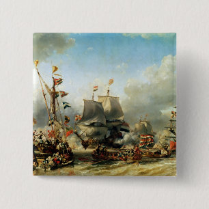 The Embarkation of Ruyter and William de Witt 15 Cm Square Badge