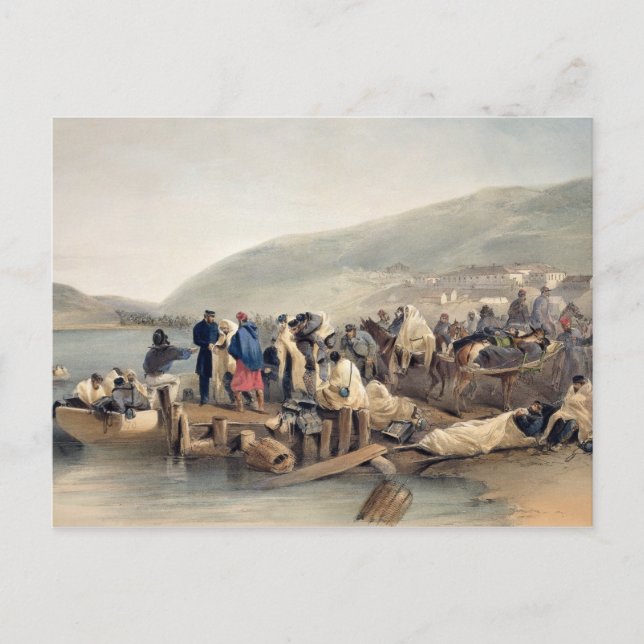 The Embarkation of the Sick at Balaklava Postcard (Front)
