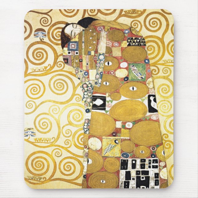 The Embrace by Gustav Klimt Painting Artwork Mouse Pad (Front)