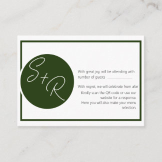 The Emerald Green Wedding Enclosure Reply  Card