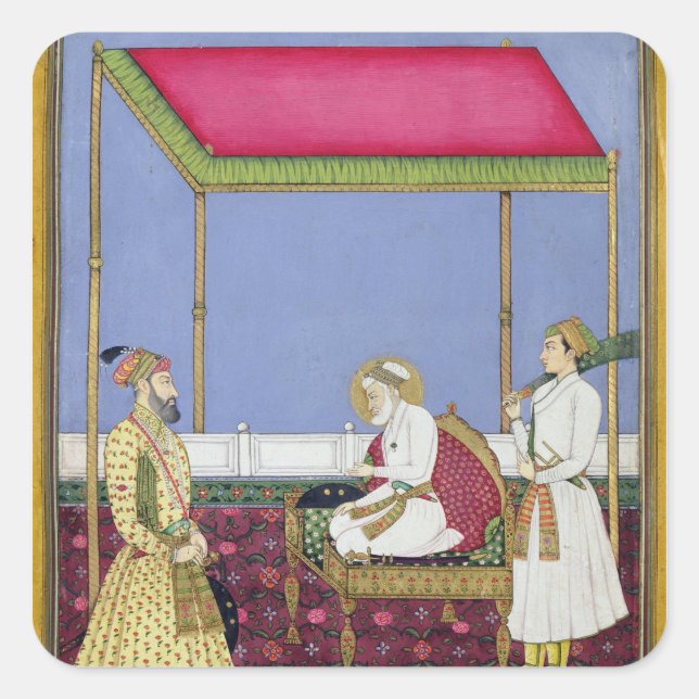 The Emperor Aurangzeb in old age Square Sticker (Front)