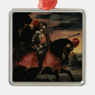 The Emperor Charles V on Horseback Metal Ornament