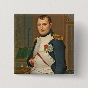 The Emperor Napoleon in His Study at the Tuileries 15 Cm Square Badge