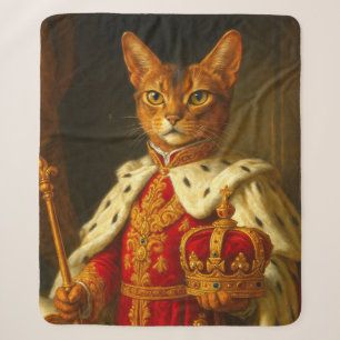 The Emperor of a Sunbeam   Napoleon Cat Sherpa Blanket