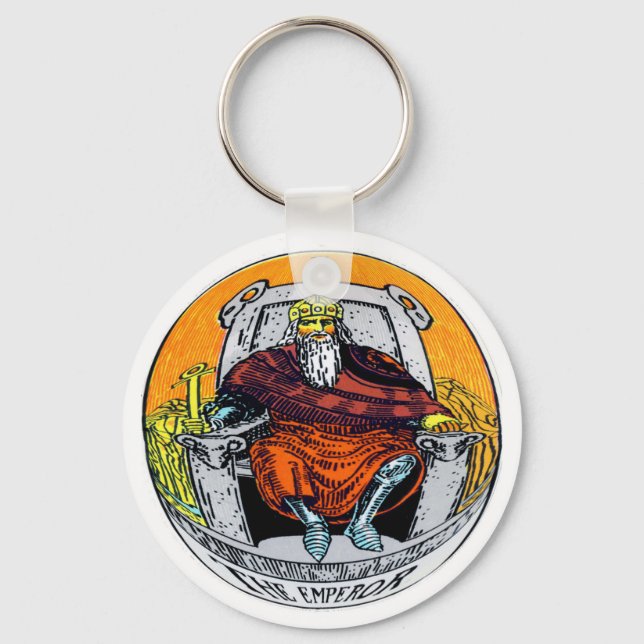 The Emperor Tarot Card Key Ring (Front)