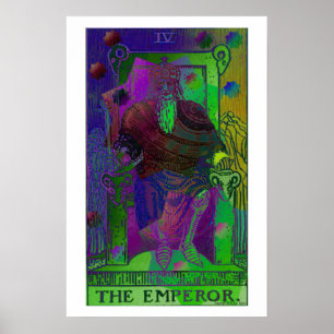 The Emperor Tarot Card Psychedelic Poster