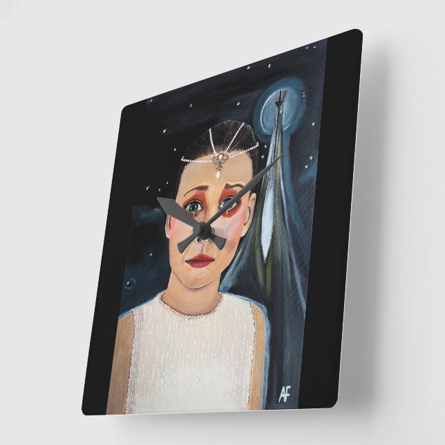 The Empress Painting by Alfred Fox Square Wall Clock (Angle)