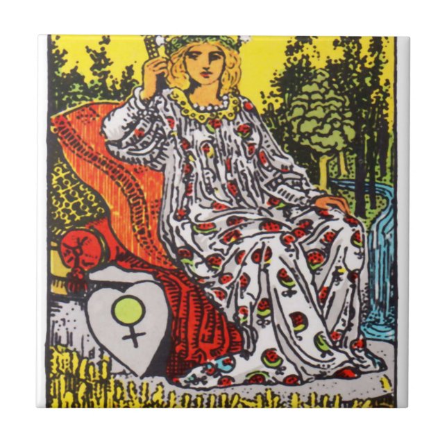 The Empress Tarot Card Ceramic Tile (Front)