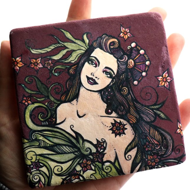 The Empress Tarot Goddess Stone Coaster (Creator Uploaded)